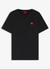 T-shirt van katoenen jersey met hartlogo - Zwart