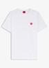 T-shirt van katoenen jersey met hartlogo - Wit