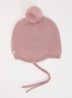 Ribgebreide muts van wol - Roze
