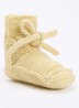 Babyslofjes van merino wol - Vanillegeel