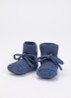 Booties babyslofjes met strikdetail - Staalblauw