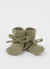Booties gebreide babyslofjes van wol - Mosgroen