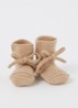 Booties gebreide babyslofjes van wol - Camel