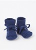 Booties gebreide babyslofjes van wol - Donkerblauw