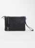 Gevlochten clutch met afneembare schouderriem - Zwart