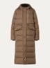 Longline puffer jack met capuchon - Bruin