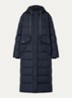 Longline puffer jack met capuchon - Donkerblauw