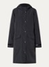 Longline regenjas met klepzakken - Zwart