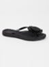 Slipper met glitter en applicatie - Zwart