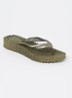 Slipper met glitter - Legergroen