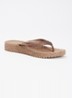 Slipper met glitter - Lichtbruin