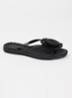 Slippers met glitter en applicatie - Zwart