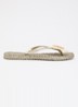 Slippers met glitter en applicatie - Donkerbeige