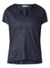 Faylinn semi-transparant T-shirt van linnen - Donkerblauw