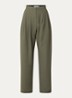 Oakland high waist tapered fit pantalon met plooidetail - Bronsgroen