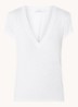 Rodeo T-shirt van linnen met V-hals - Wit
