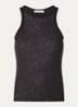 Safrina semi-transparante tanktop van linnen - Zwart