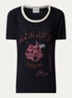 Kiliann T-shirt van linnen met logoprint - Zwart