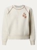 Loriby sweater in wolblend met logo - Khaki