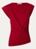Maisan top met asymmetrische zoom - Cranberryrood