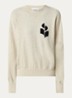Marisans fijngebreide pullover in wolblend met ingebreid logo - Gebroken wit