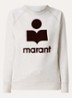 Milly sweater met gemêleerd dessin en flock logoprint - Grijsmele