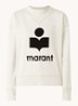 Moby sweater met flock logoprint en opstaande kraag - Gebroken wit