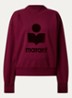Moby sweater met flock logoprint en opstaande kraag - Bordeauxrood