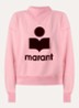 Moby sweater met flock logoprint en opstaande kraag - Zalmroze