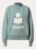 Moby sweater met opstaande kraag en flock logoprint - Lindegroen