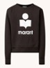 Mobyli sweater met flock logoprint - Antraciet
