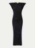 Nadela maxi jurk met plooidetail en split - Zwart