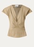 Nadrine top met schoudervulling en V-hals - Beige