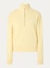 Ross sweater met halve rits en flock logoprint - Lichtgeel