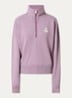 Ross sweater met halve rits en flock logoprint - Lavendel