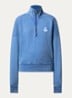 Ross sweater met halve rits en flock logoprint - Blauw