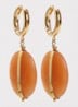 Stones oorringen met hanger - Orange