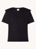 Zelitos T-shirt met schouder detail - Zwart