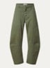 Shon high waist balloon fit broek met steekzakken - Groen