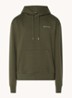 Hoodie van katoen met logoborduring - Legergroen