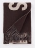 L'Echarpe sjaal van wol met logoprint 180 x 35 cm - Donkerbruin