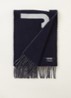 L'Echarpe sjaal van wol met logoprint 180 x 35 cm - Donkerblauw