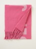 L'Echarpe sjaal van wol met logoprint 180 x 35 cm - Roze