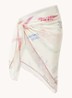 Lamba pareo in zijdeblend met print  - Donkerbeige