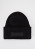Le Bonnet ribgebreide muts in alpaca wolblend met logo - Zwart