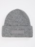 Le Bonnet ribgebreide muts in alpaca wolblend met logo - Grijs