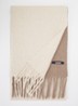 Sjaal in alpaca wolblend met logoprint 250 x 35 cm - Beige