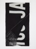 Sjaal van wol met logoprint 200 x 35 cm - Zwart