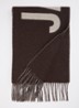 Sjaal van wol met logoprint 200 x 35 cm - Bruin
