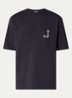 T-shirt met logo- en backprint - Donkerblauw
